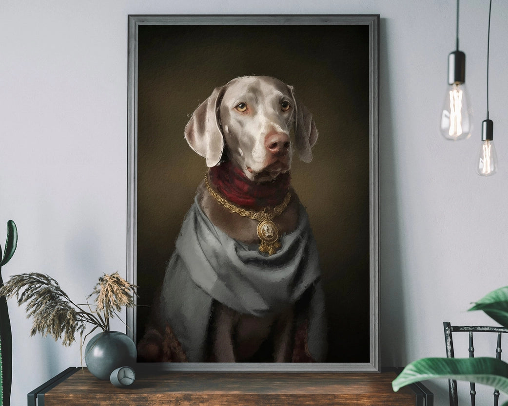 Weimaraner Dog Portrait Print