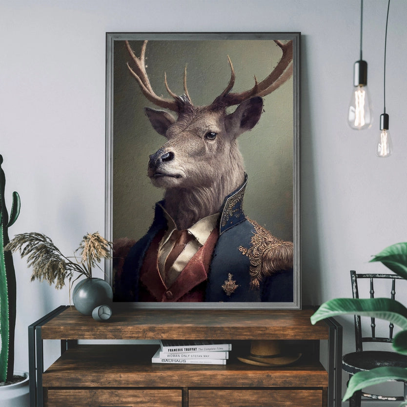 Stag Head Portrait Print
