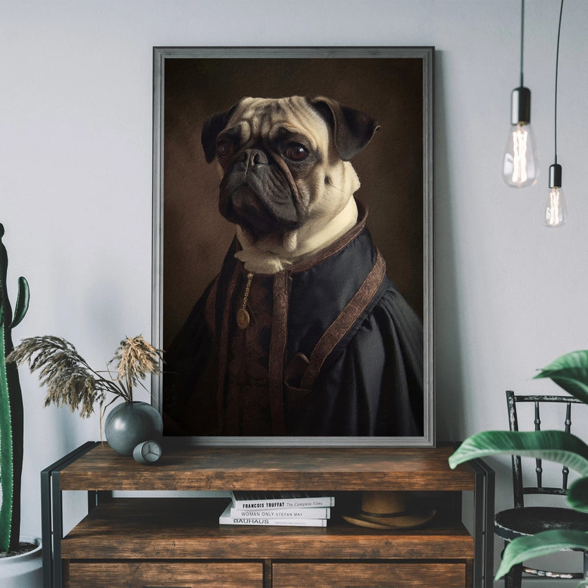 Pug Dog Portrait Print