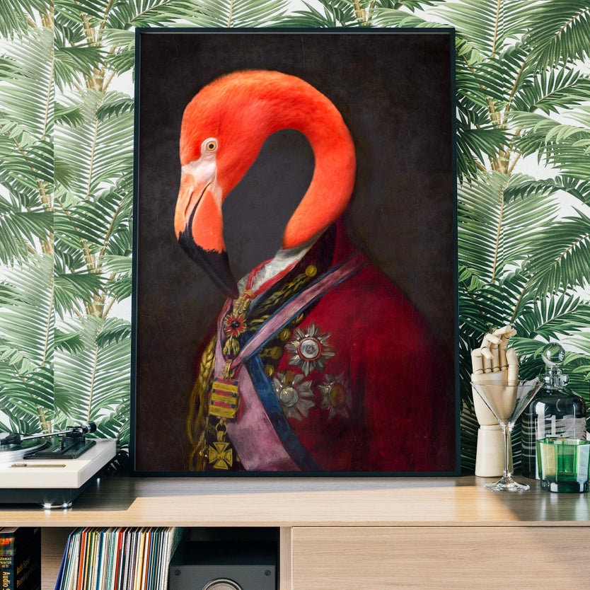 Flamingo Duke Portrait Print