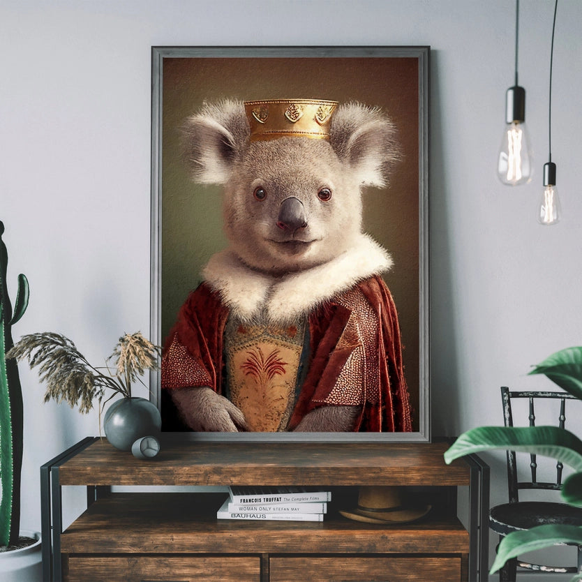 Koala Head Portrait Print