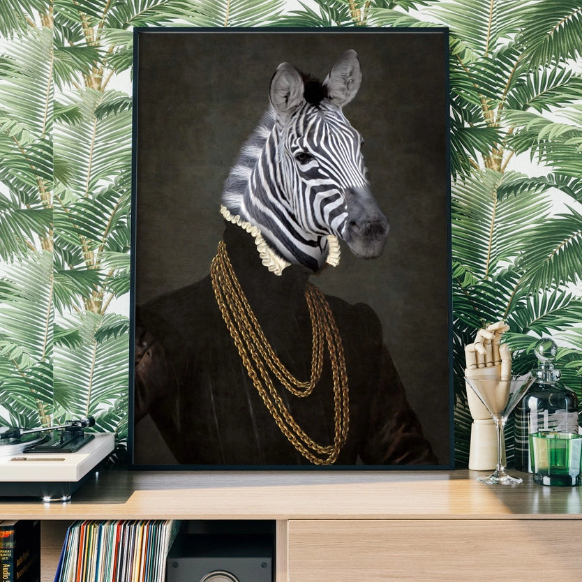 Zebra Portrait Print
