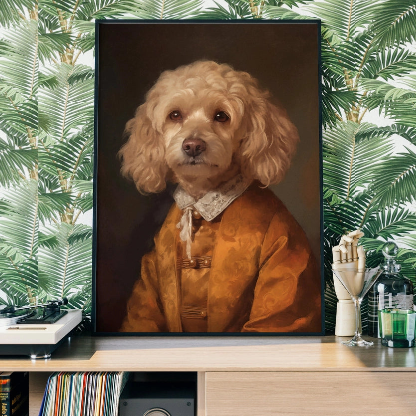 Golden Cockapoo Dog Portrait Print