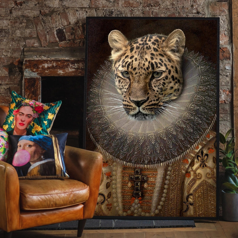 Queen Leopard Head Portrait Print
