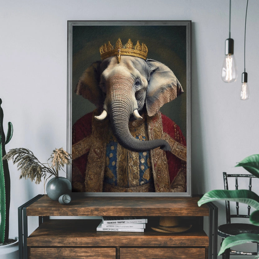 Royal Elephant Portrait Print