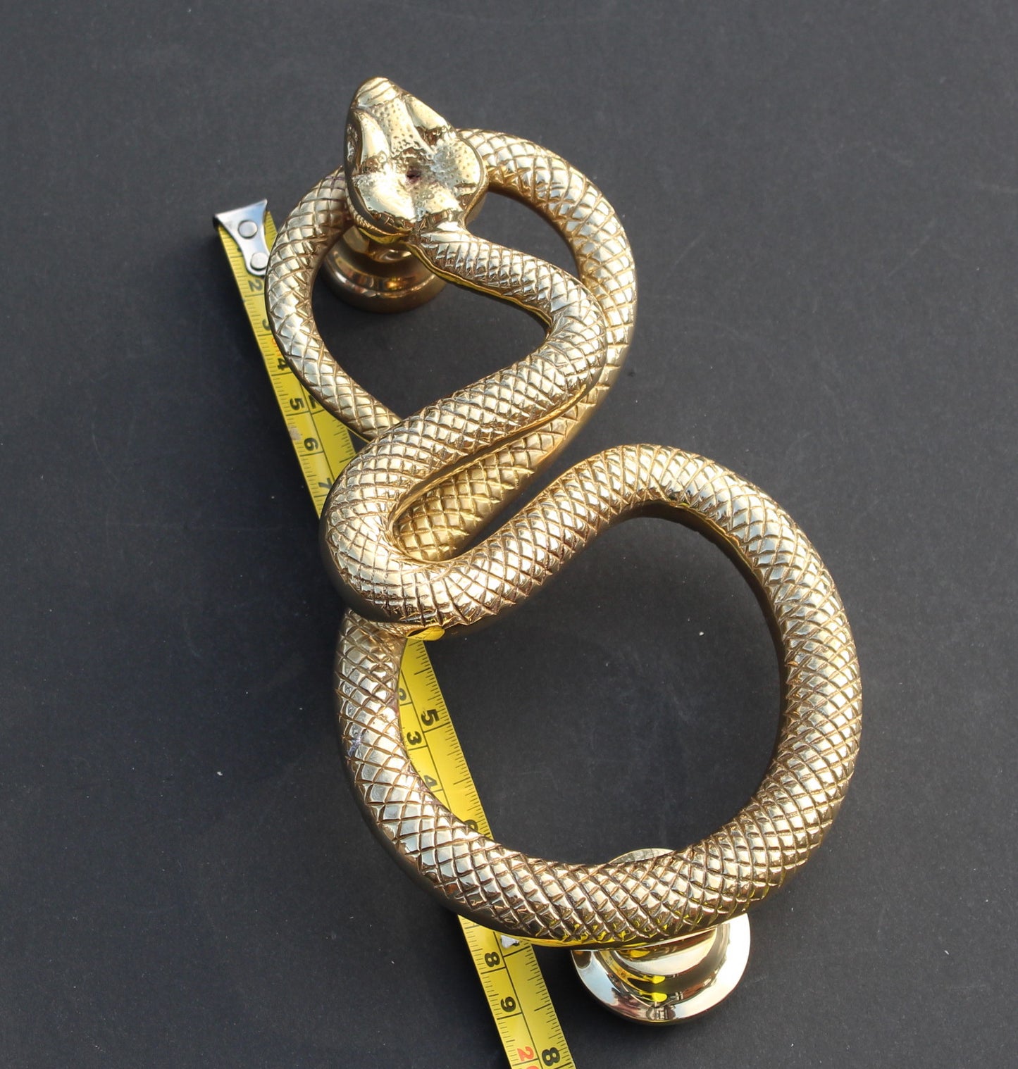 Snake Door Knocker - Polished Brass Finish
