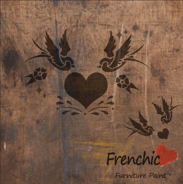 Swallows in Love Stencil