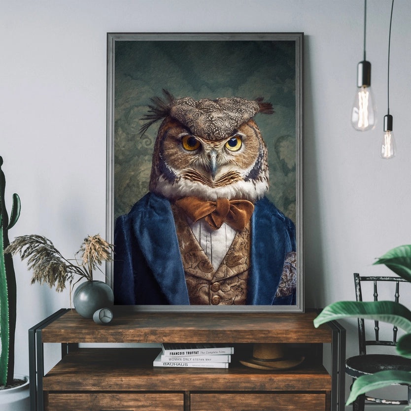 Owl Animal Portrait Print