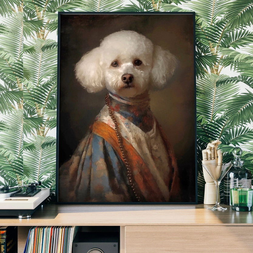 Bichon Frise Dog Portrait Print