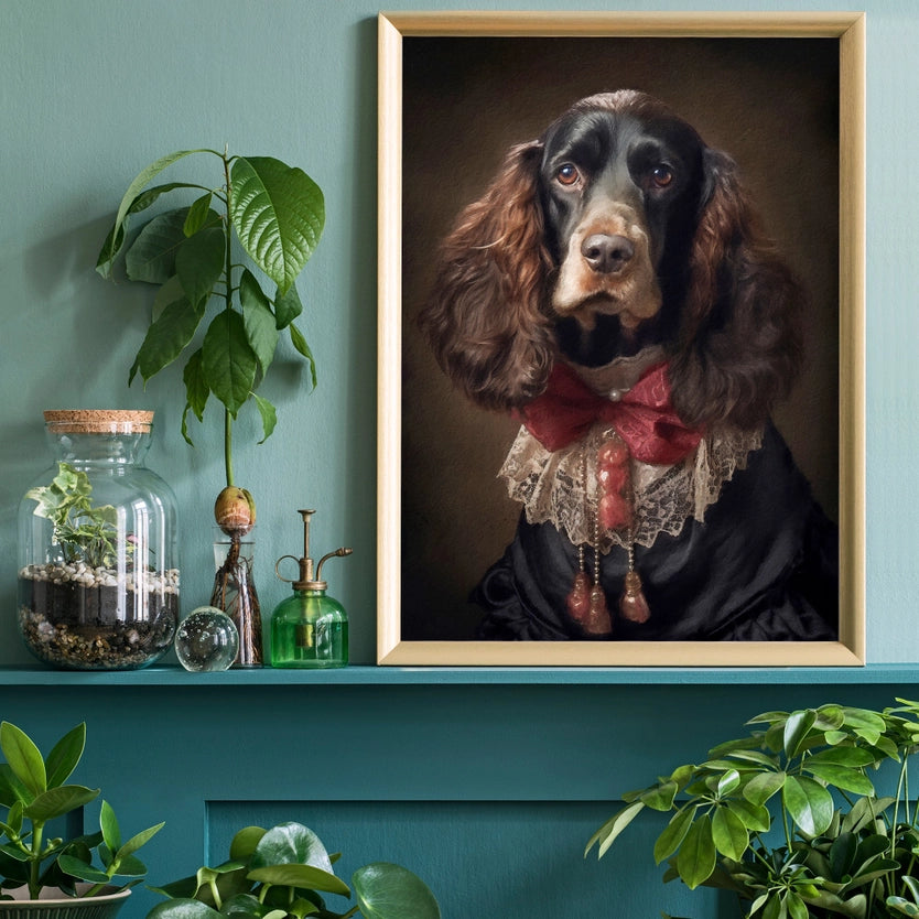 Brown Cocker Spaniel Dog Portrait Print