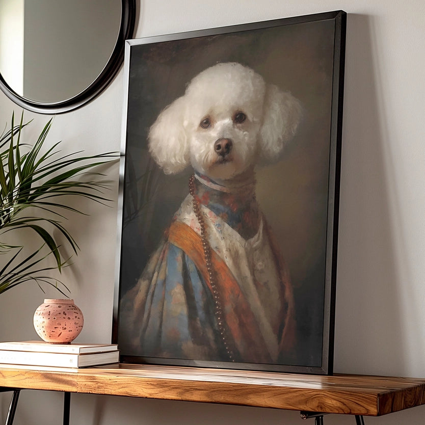 Bichon Frise Dog Portrait Print