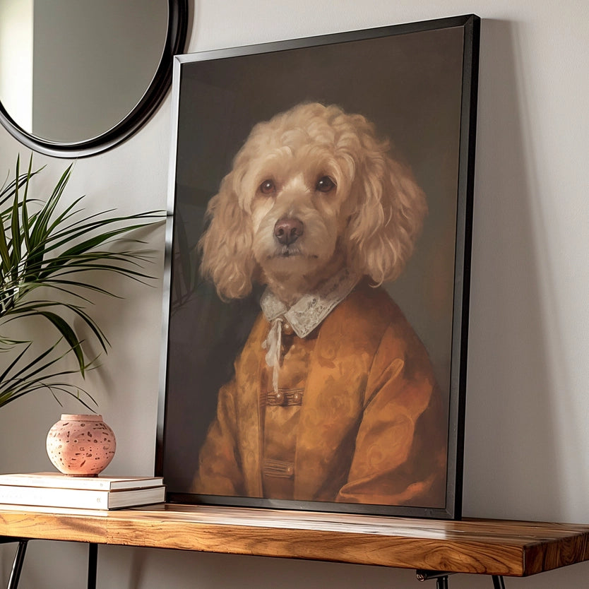 Golden Cockapoo Dog Portrait Print