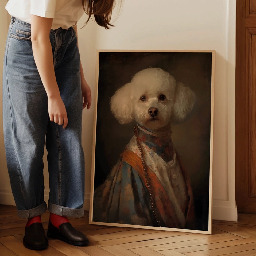 Bichon Frise Dog Portrait Print