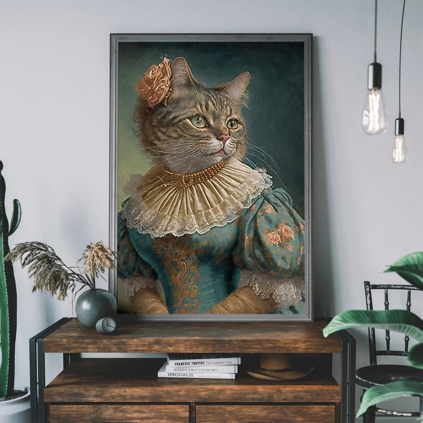 Tabby Cat Head Portrait Print
