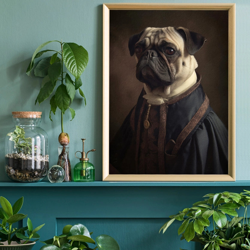 Pug Dog Portrait Print