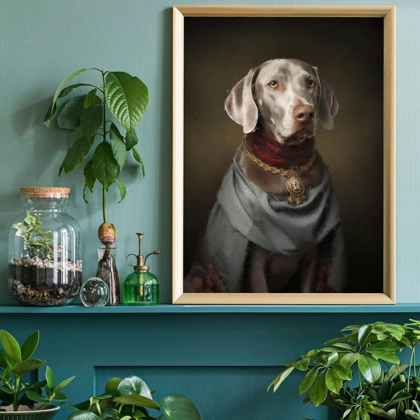 Weimaraner Dog Portrait Print