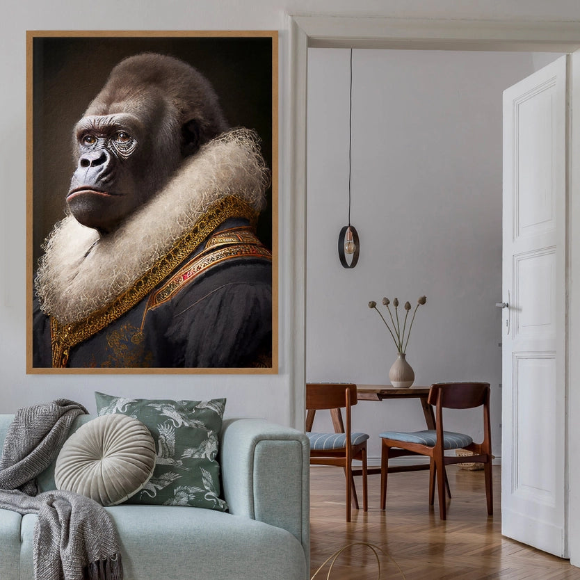 Gorilla Head Portrait Print