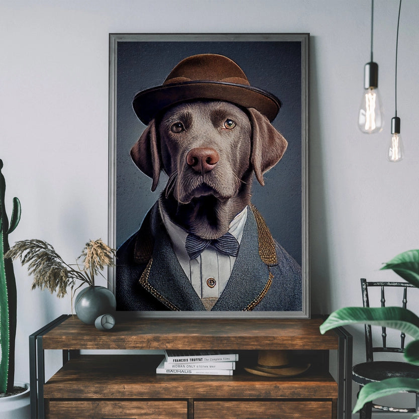 Black Labrador Head Portrait Print