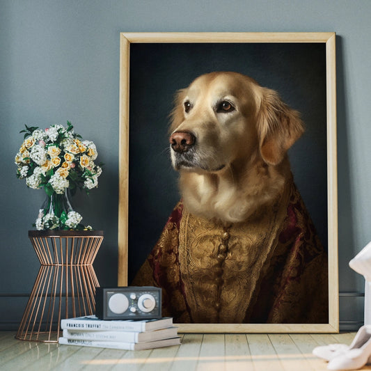 Golden Retriever Dog Portrait Print