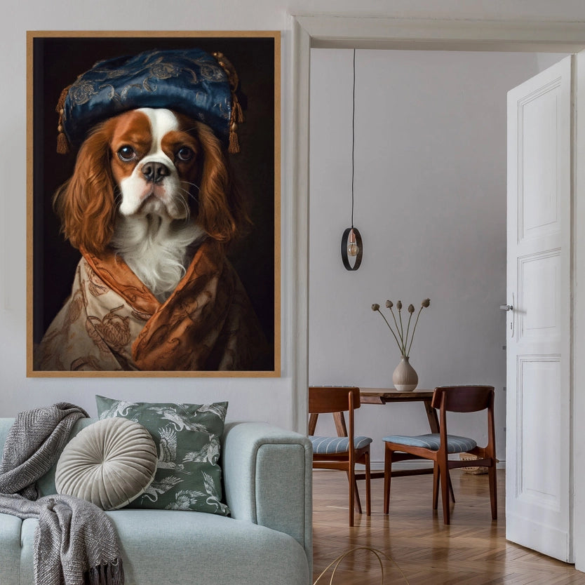 King Charles Spaniel Dog Portrait Print