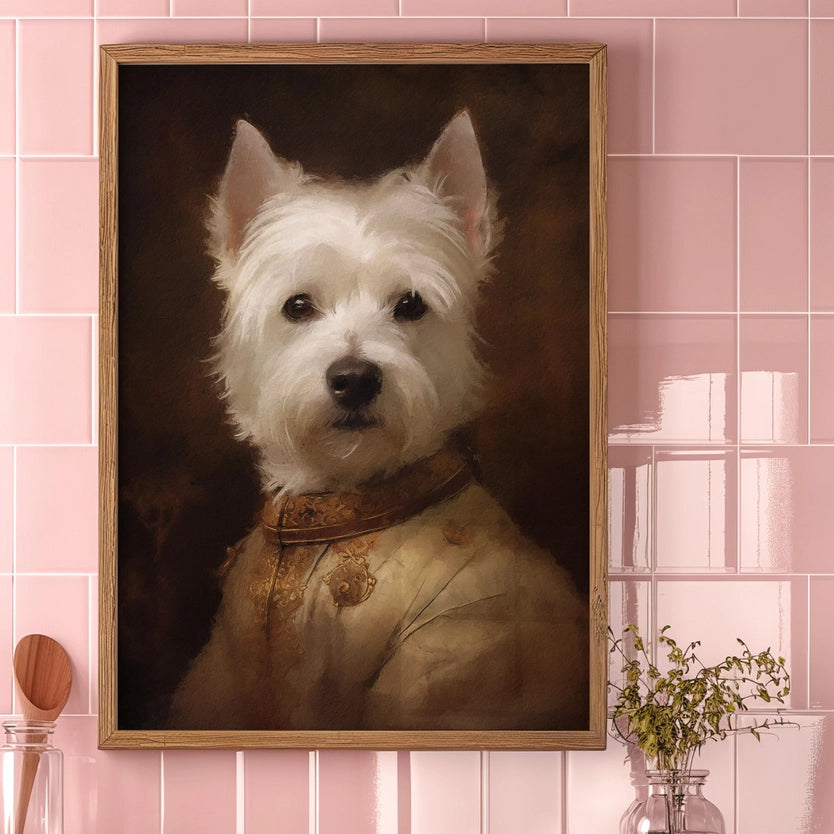 West Highland White Terrier Dog Portrait Print