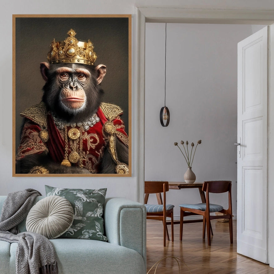 Regal Chimpanzee Portrait Print