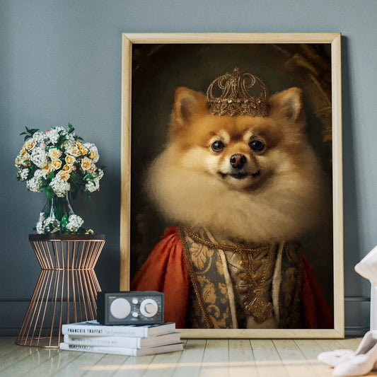 Pomeranian Head Portrait Print