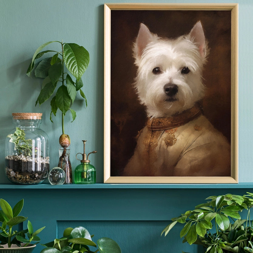West Highland White Terrier Dog Portrait Print
