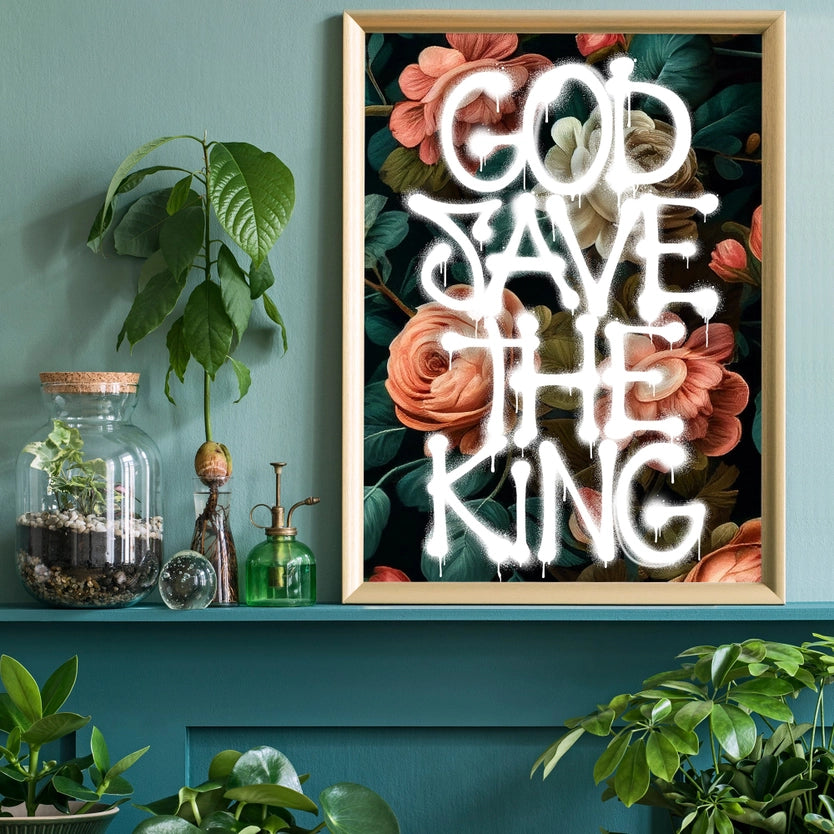 God Save the King Spray Paint Print
