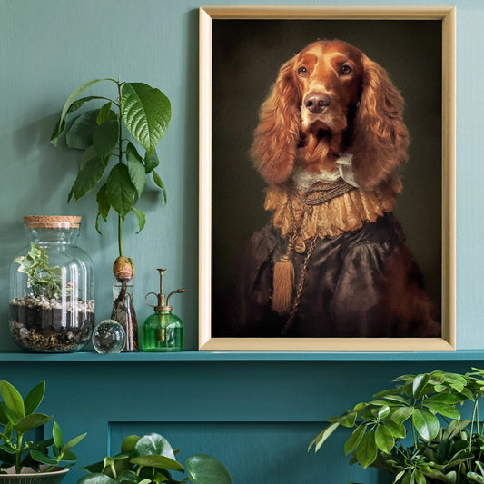 Irish Setter Dog Portrait Print