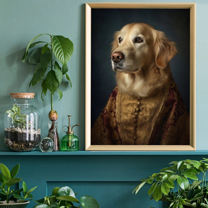 Golden Retriever Dog Portrait Print
