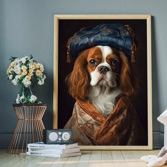 King Charles Spaniel Dog Portrait Print