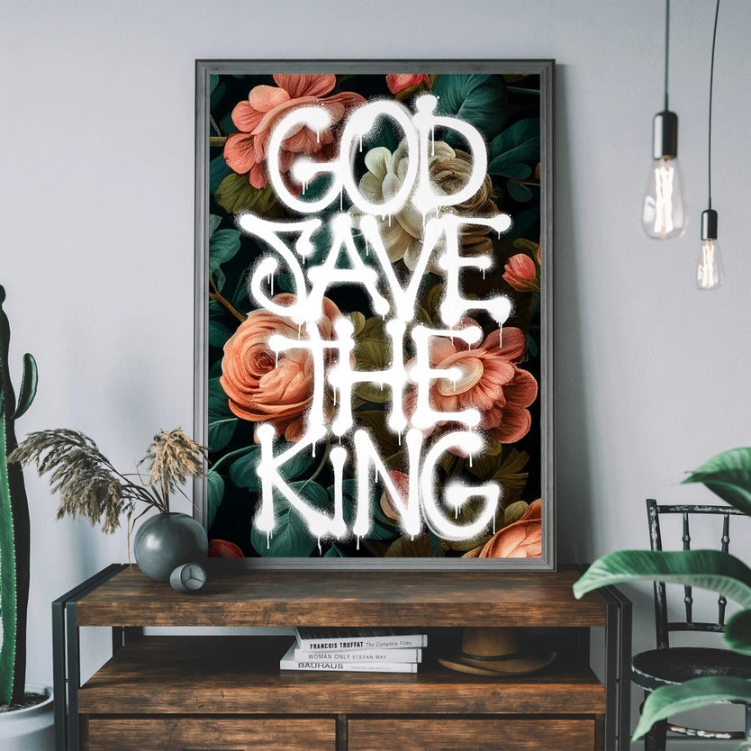 God Save the King Spray Paint Print