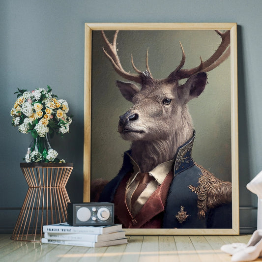 Stag Head Portrait Print
