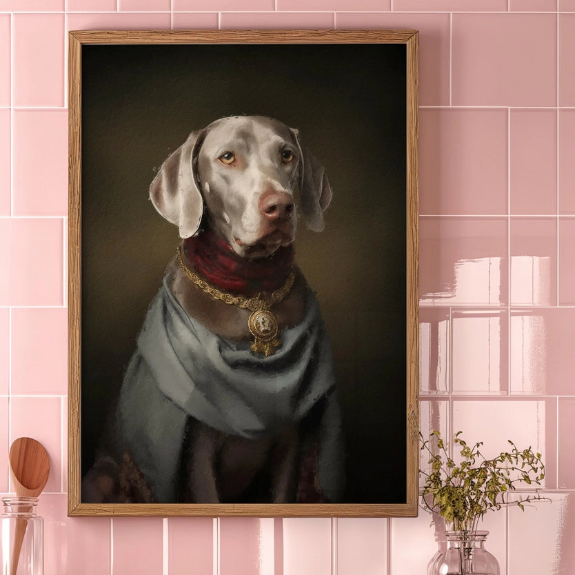 Weimaraner Dog Portrait Print