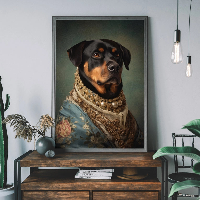 Rottweiler Dog Portrait Print