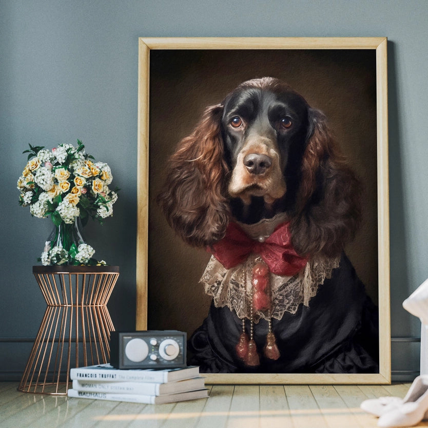 Brown Cocker Spaniel Dog Portrait Print