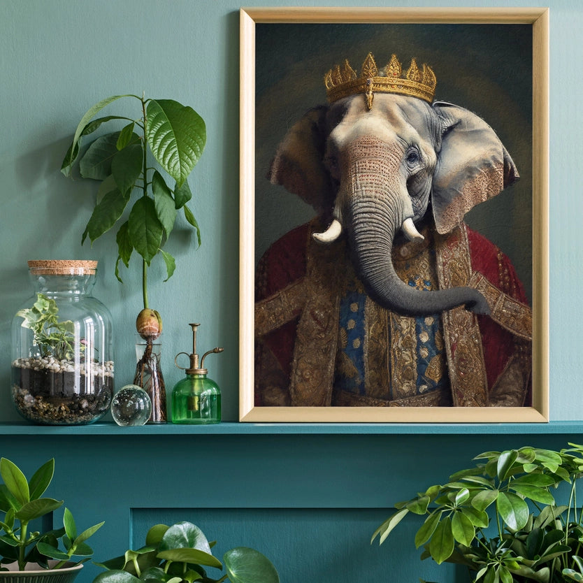 Royal Elephant Portrait Print