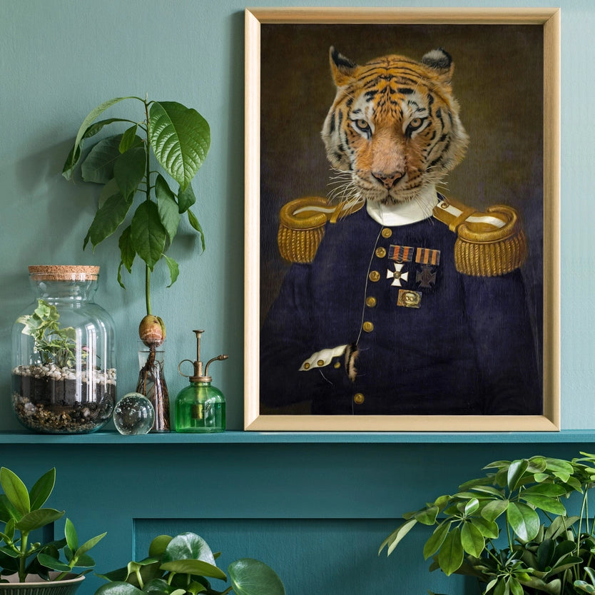 Lieutenant Tiger Portrait Print