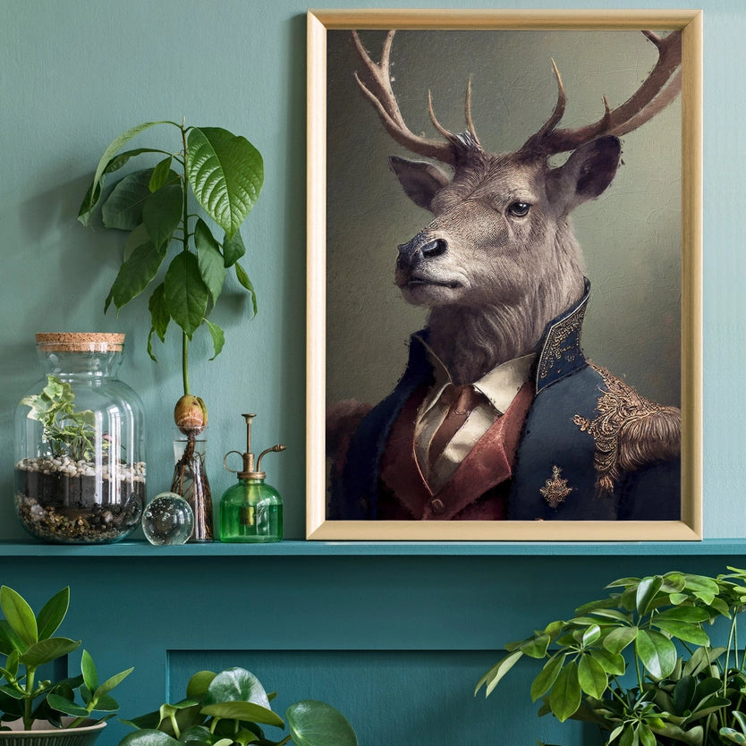 Stag Head Portrait Print