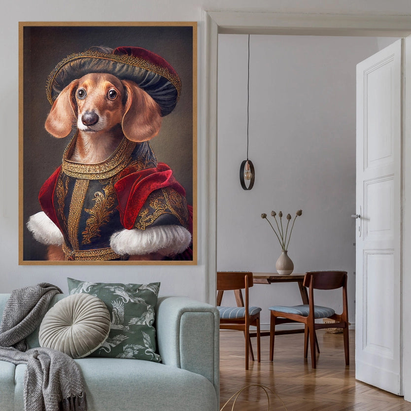 Dachshund Head Portrait Print
