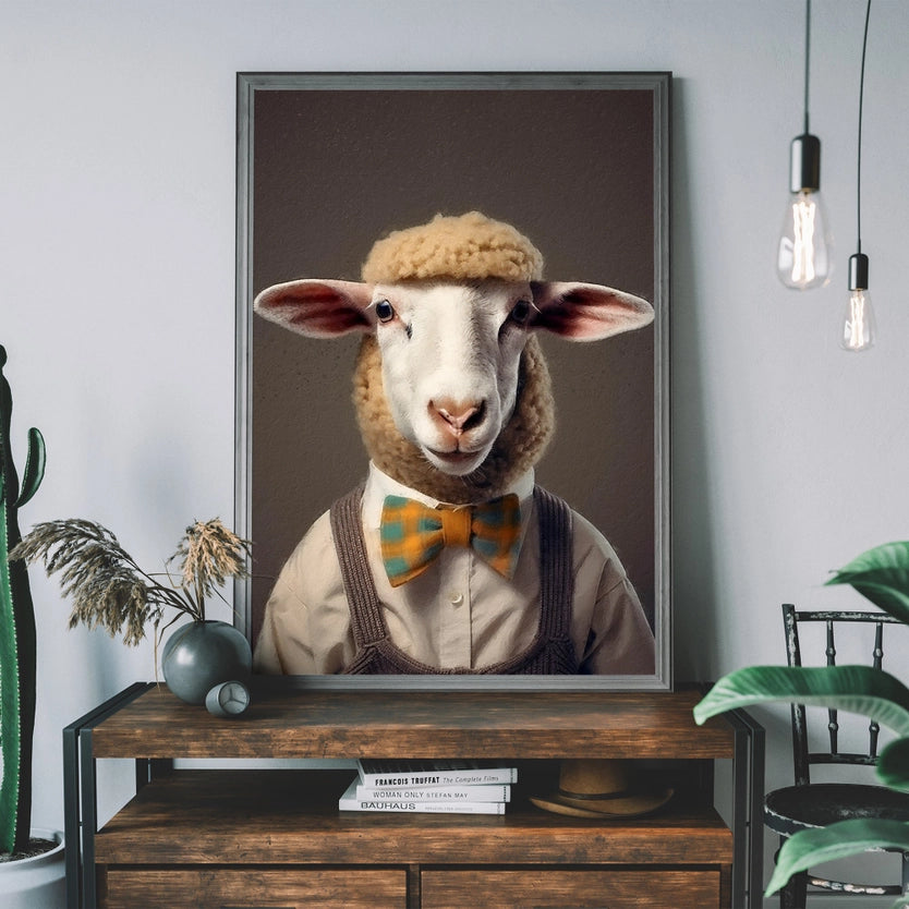 Sheep Head Portrait Print