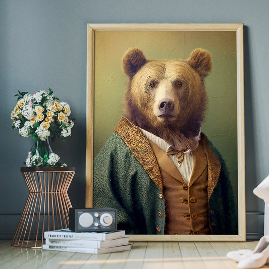 Brown Bear Head Portrait Print