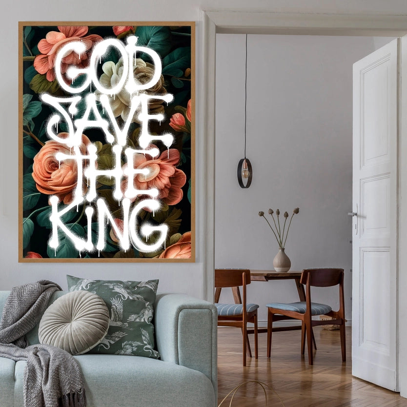God Save the King Spray Paint Print
