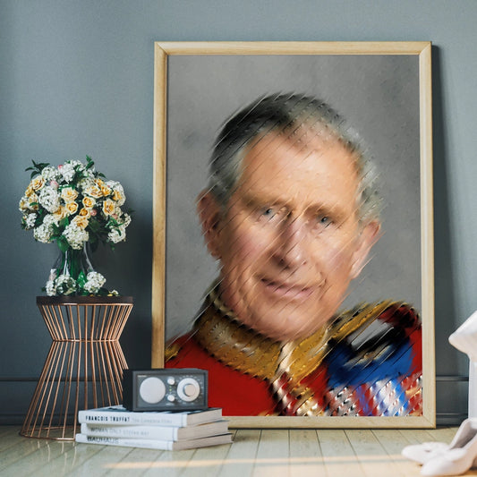 King Charles III Refracted Glass Print