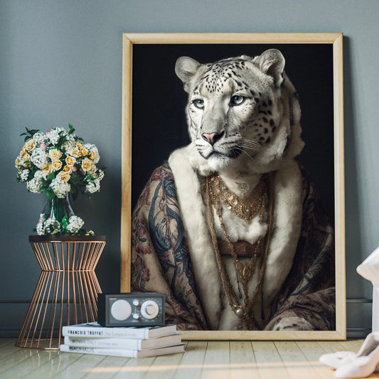 Snow leopard Head Portrait Print