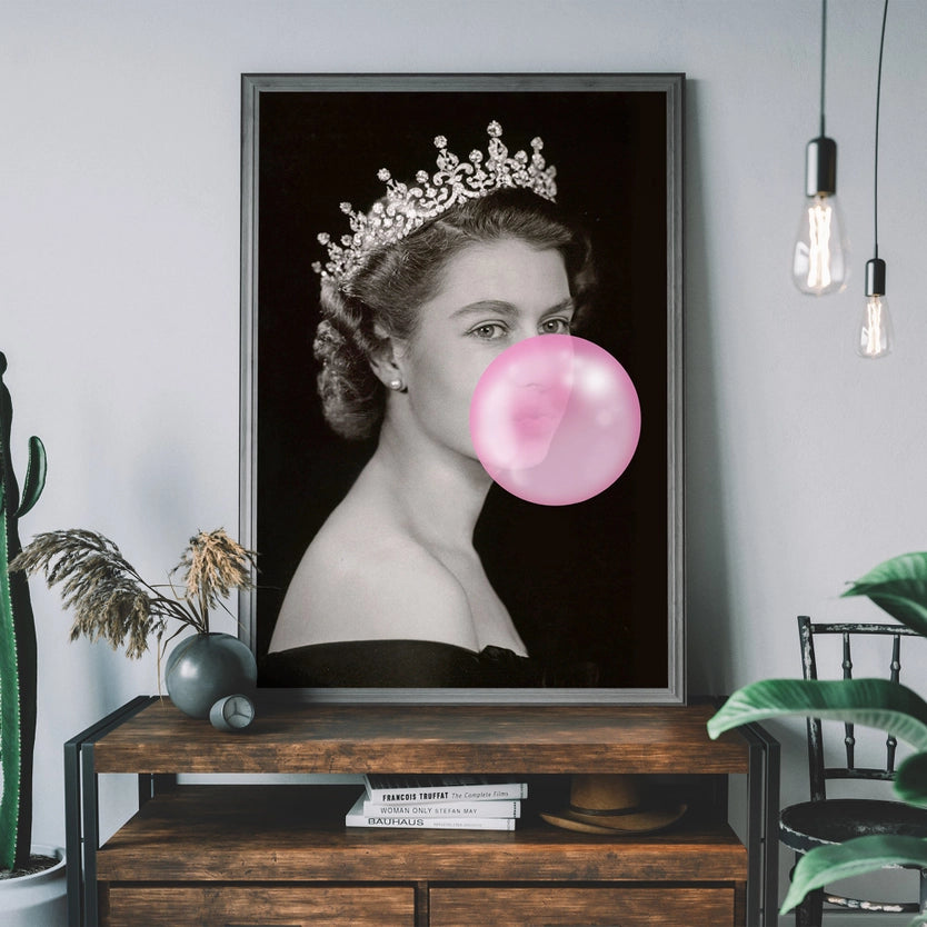 Queen Blowing Bubblegum Platinum Jubilee Print
