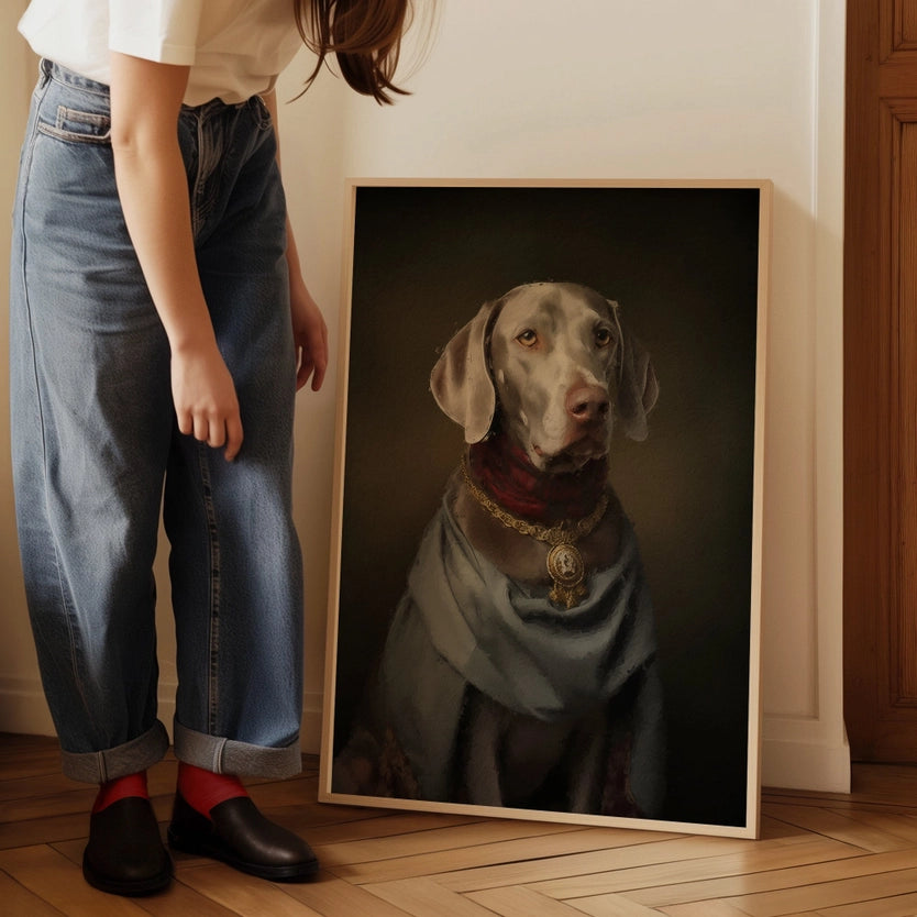 Weimaraner Dog Portrait Print