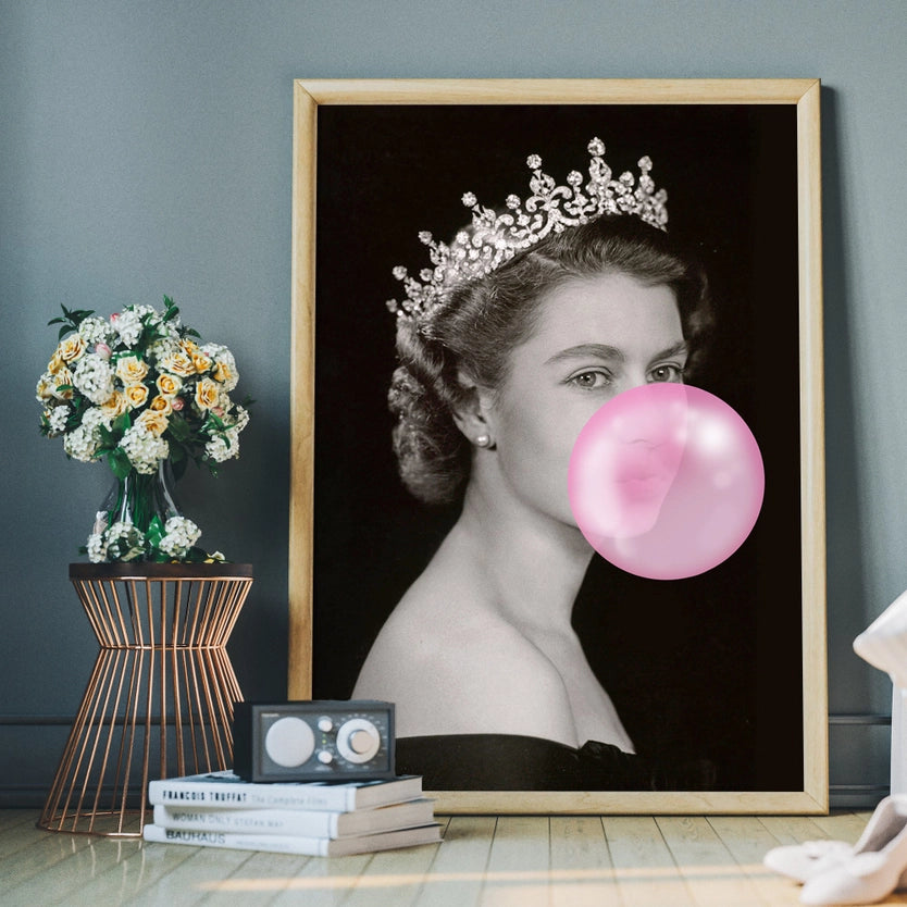 Queen Blowing Bubblegum Platinum Jubilee Print