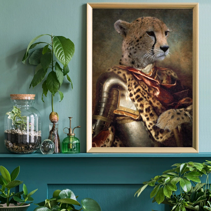 Field Marshall Cheetah Portrait Print